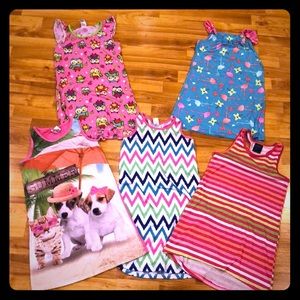 (SOLD)5 pair of Summer Pj’s Size 7/8 Big Girls